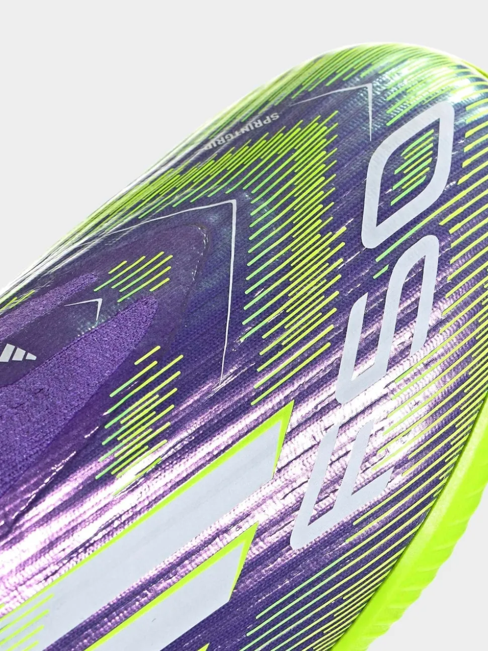 adidas Purple/Lime Kids F50 League Laceless Turf Boots