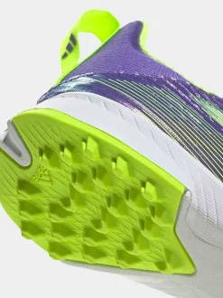 adidas Purple/Lime Kids F50 League Laceless Turf Boots