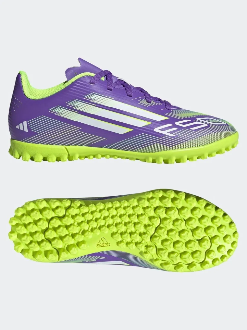 adidas Purple/White Kids F50 Club Turf Boots