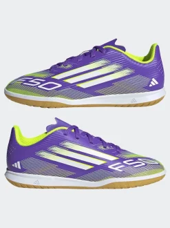 adidas Purple/White Kids F50 Club Indoor Boots