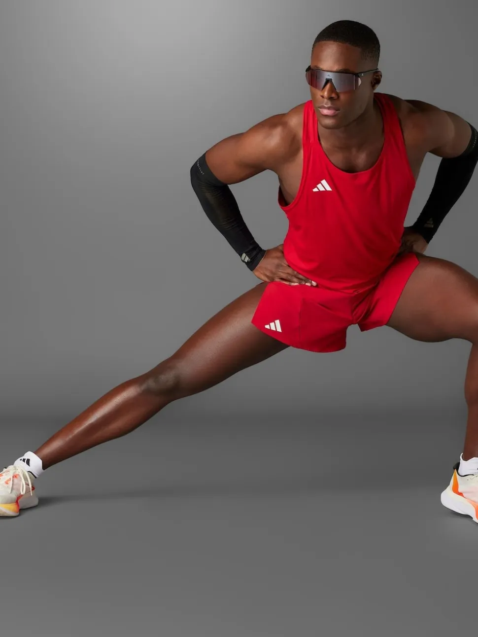 adidas Red Adizero Essentials Running Split Shorts