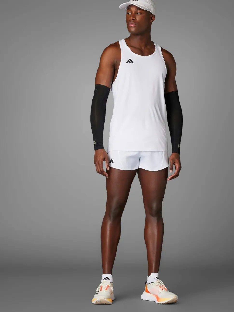 adidas White Adizero Essentials Running Tank Top