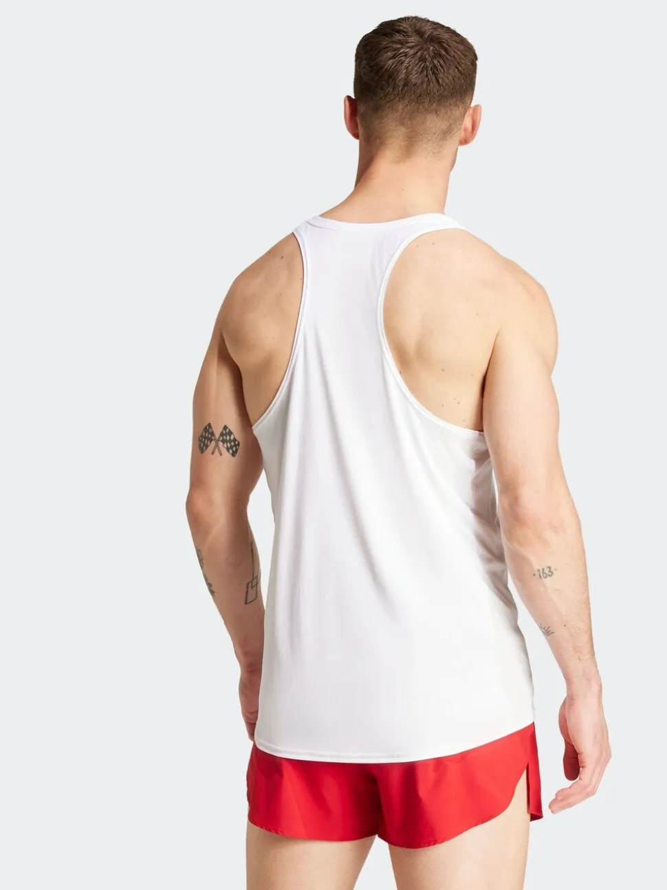 adidas White Adizero Essentials Running Tank Top