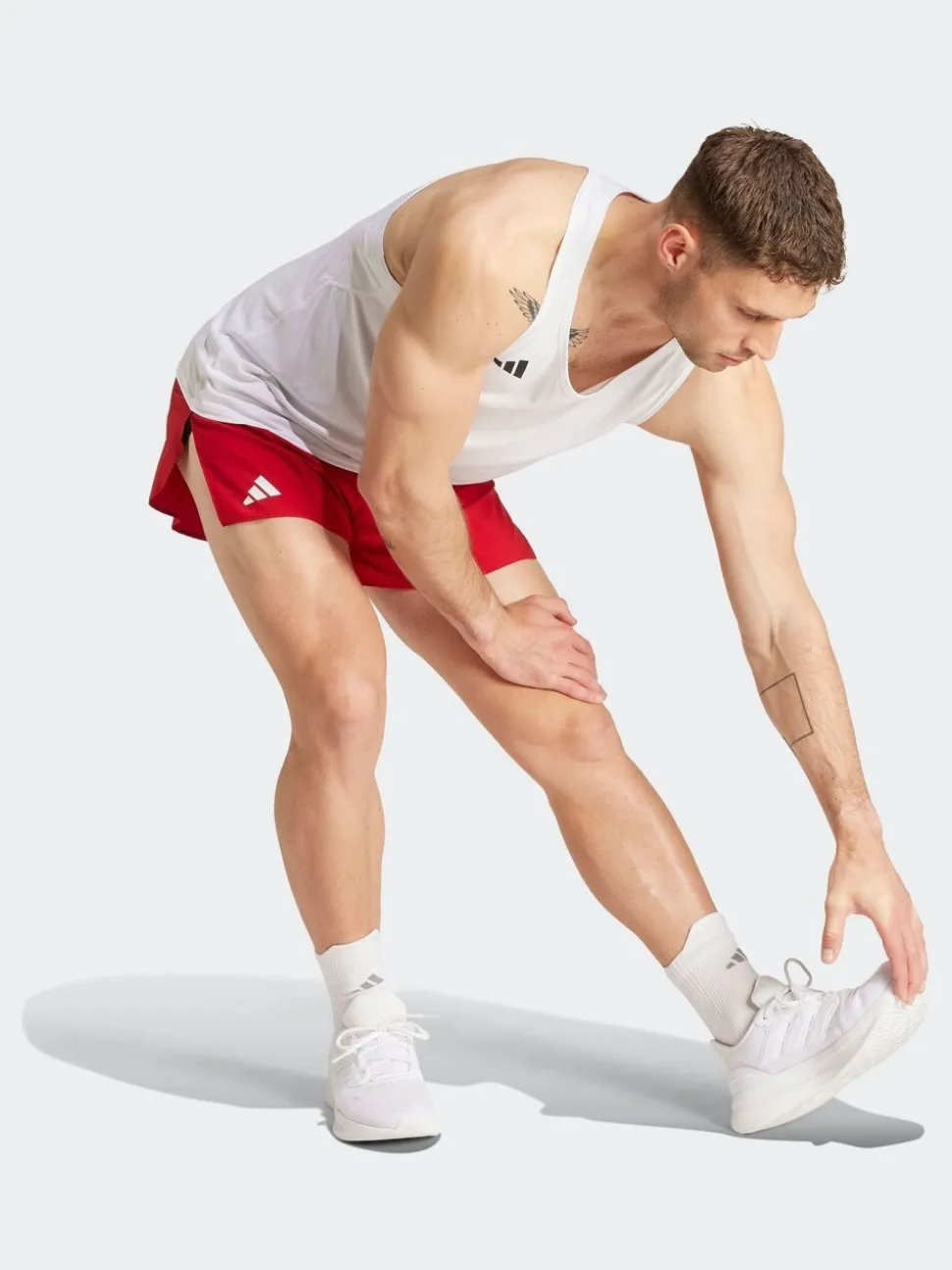 adidas White Adizero Essentials Running Tank Top