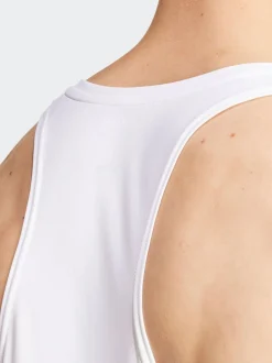 adidas White Adizero Essentials Running Tank Top