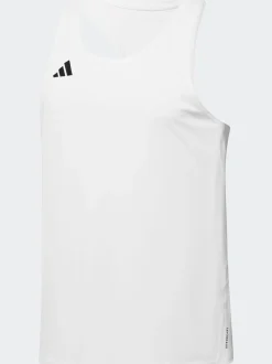 adidas White Adizero Essentials Running Tank Top