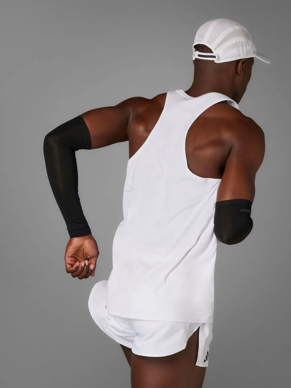 adidas White Adizero Essentials Running Tank Top