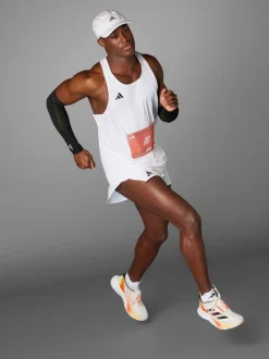 adidas White Adizero Essentials Running Tank Top