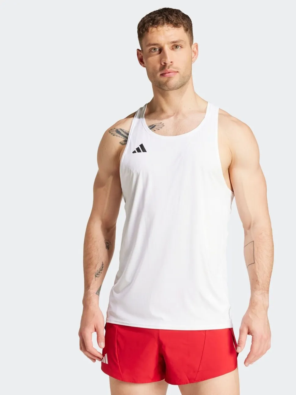 adidas White Adizero Essentials Running Tank Top