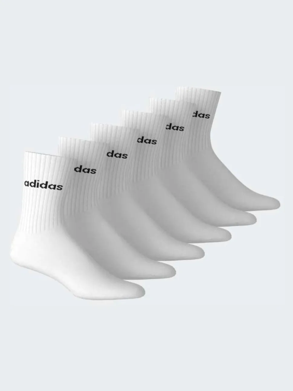 Adidas White Linear Crew Socks Cushioned Socks 6 Pack