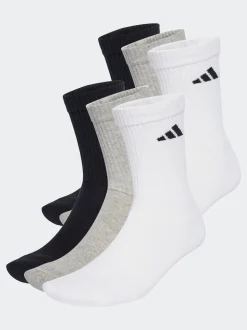 adidas White Logo Crew Socks 6 Pack