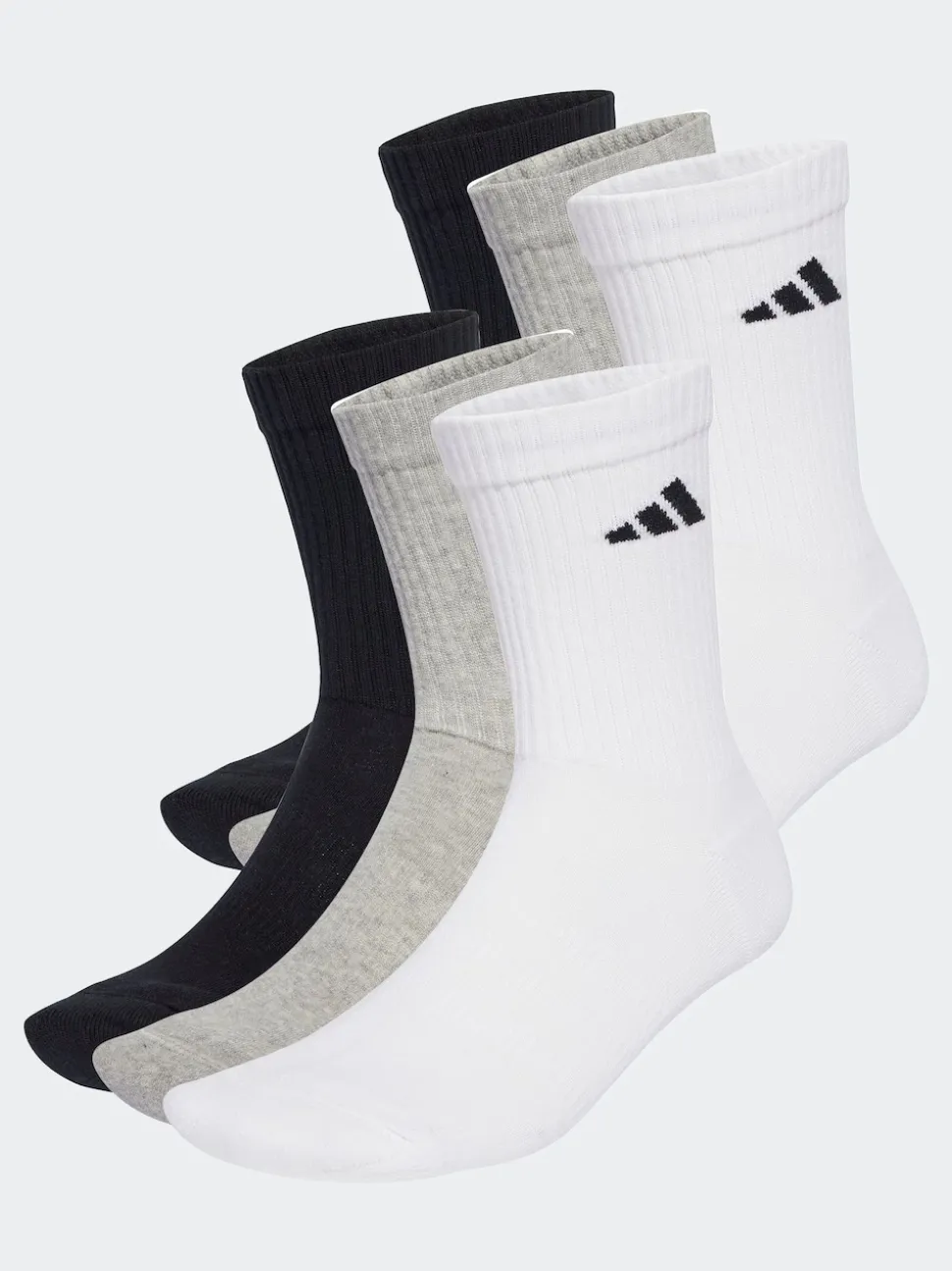 adidas White Logo Crew Socks 6 Pack
