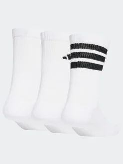 adidas White/Black Logo Socks 3 Pack