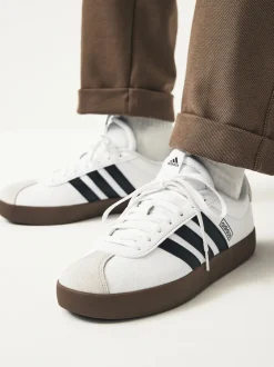 adidas White/Black VL Court Trainers
