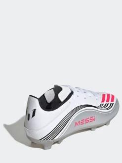 adidas White/Blue Kids F50 Messi League Firm/Multi Ground Boots