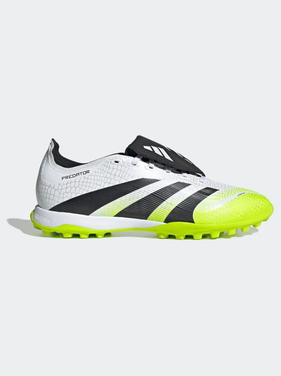 adidas White/Lemon Adult Predator League Fold-Over Tongue Turf Boots