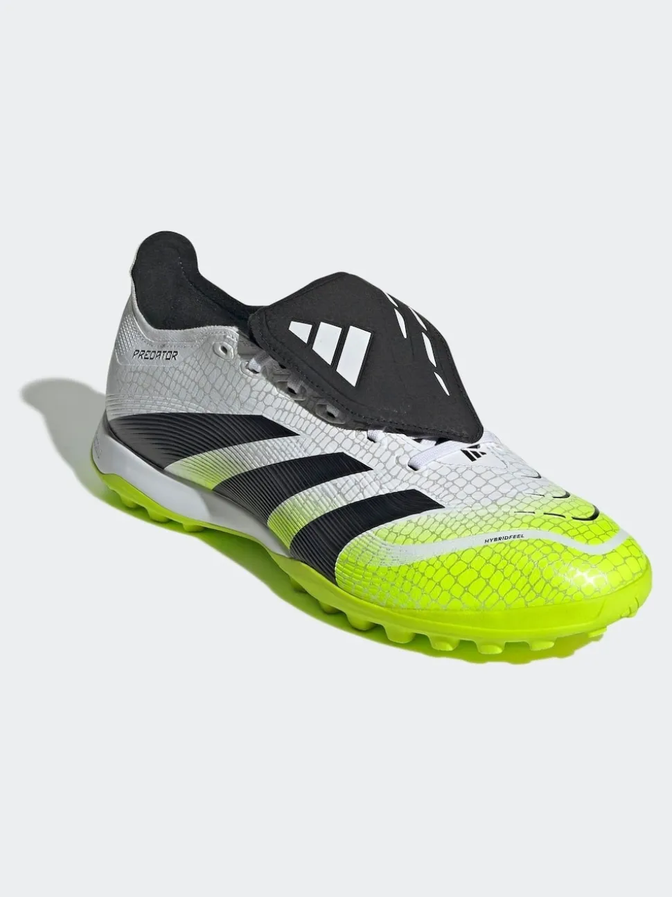 adidas White/Lemon Adult Predator League Fold-Over Tongue Turf Boots