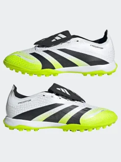 adidas White/Lemon Adult Predator League Fold-Over Tongue Turf Boots