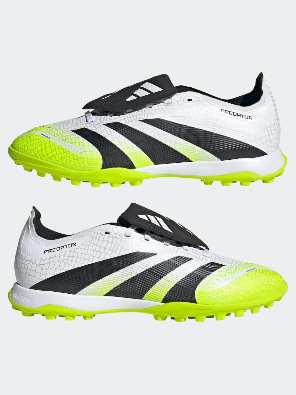 adidas White/Lemon Adult Predator League Fold-Over Tongue Turf Boots