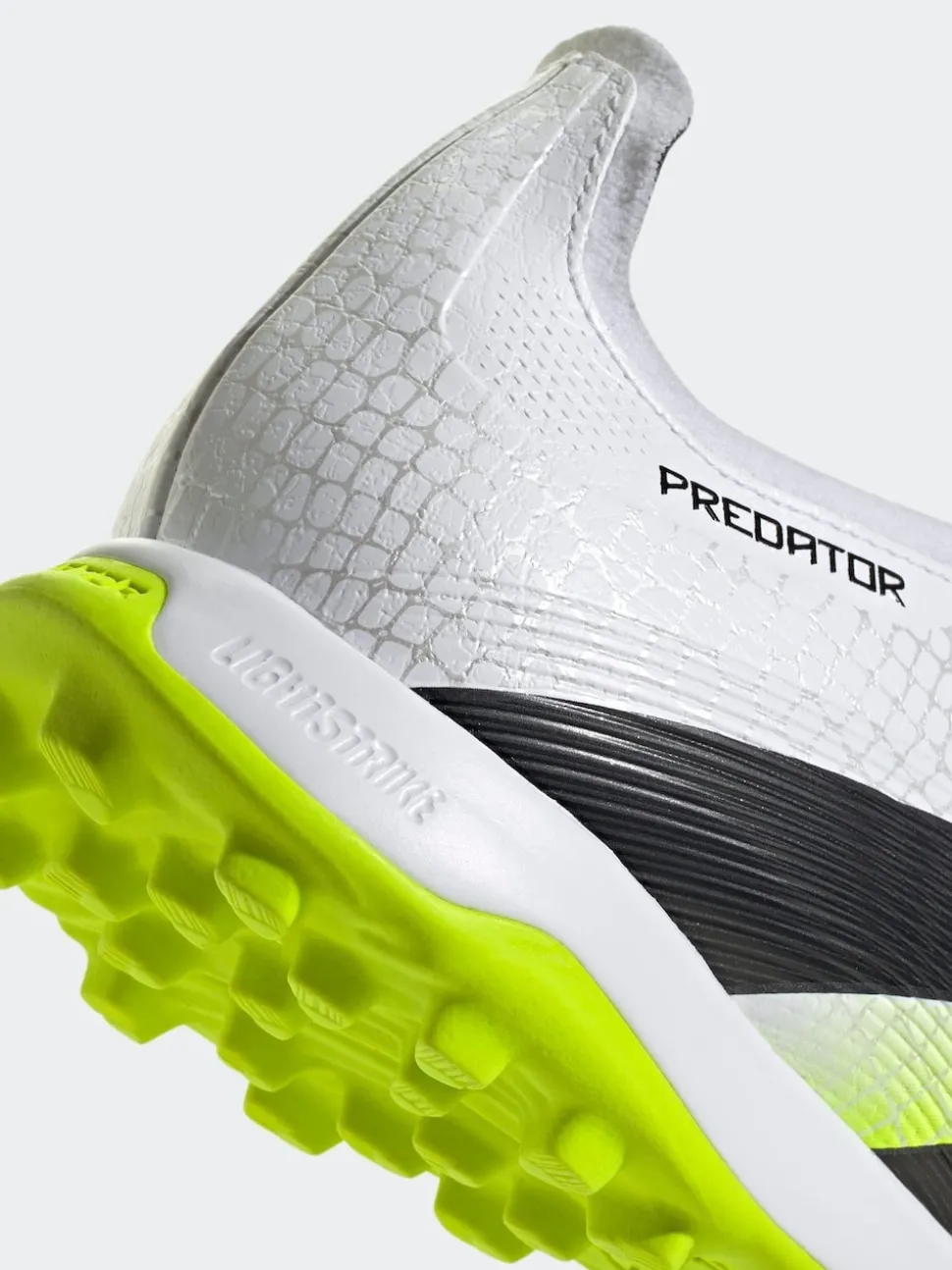 adidas White/Lemon Adult Predator League Fold-Over Tongue Turf Boots