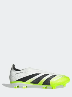adidas White/Lemon Adult Predator League Laceless Firm/Multi Ground Boots