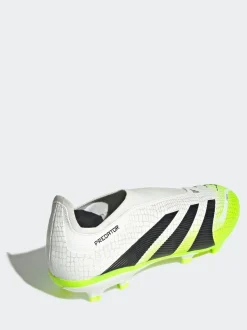 adidas White/Lemon Adult Predator League Laceless Firm/Multi Ground Boots