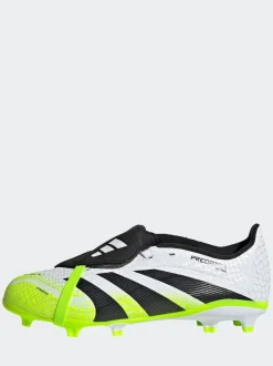 adidas White/Lemon Kids Predator League Fold-Over Tongue Firm/Multi Ground Boots