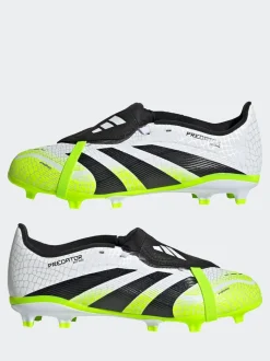 adidas White/Lemon Kids Predator League Fold-Over Tongue Firm/Multi Ground Boots