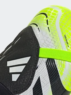 adidas White/Lemon Kids Predator League Fold-Over Tongue Firm/Multi Ground Boots