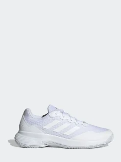 adidas White/Silver Gamecourt Tennis Trainers