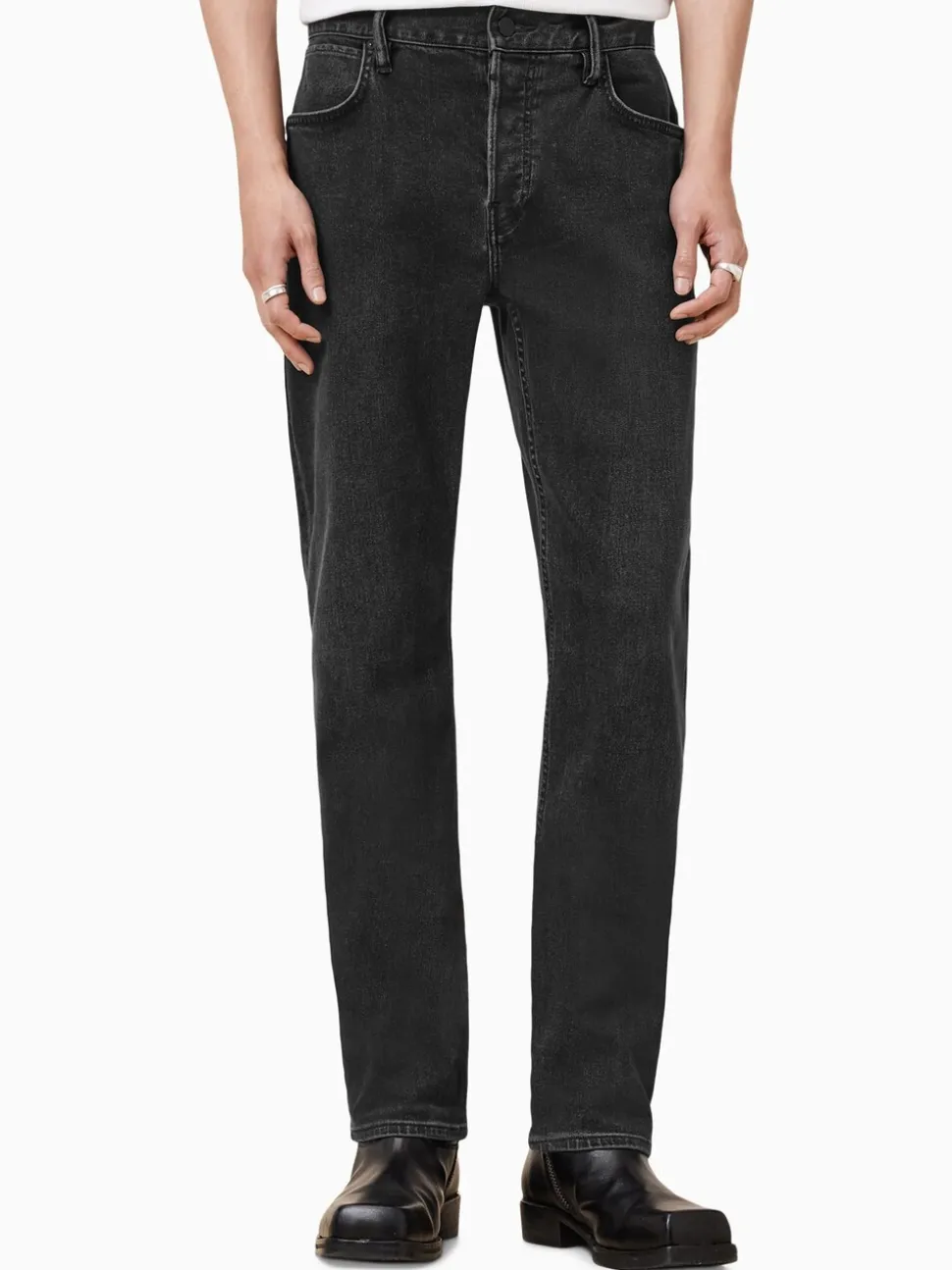 AllSaints Black Dark Iggy Black Slim Fit Jeans