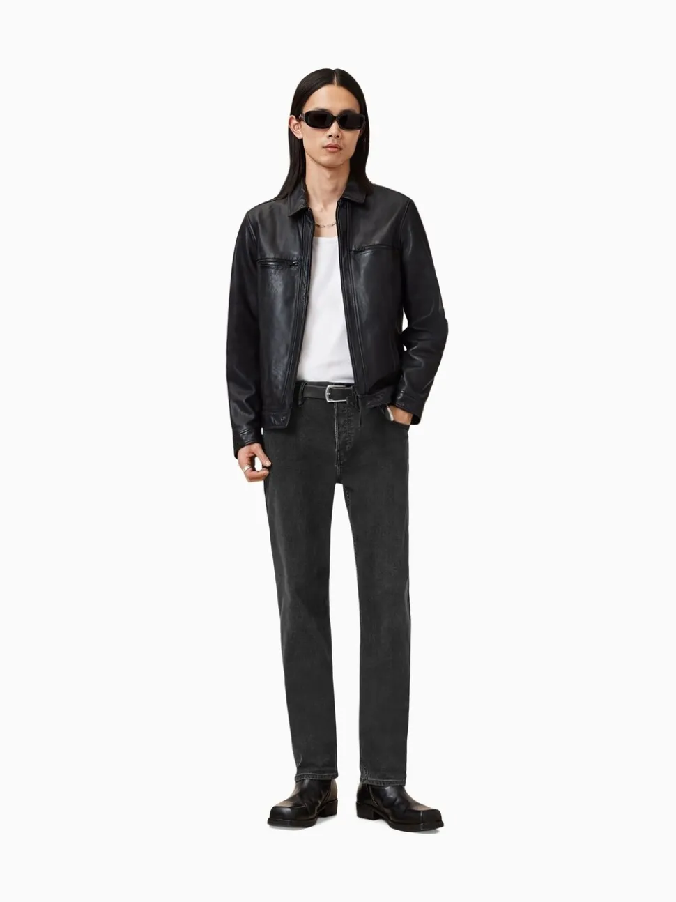 AllSaints Black Dark Iggy Black Slim Fit Jeans