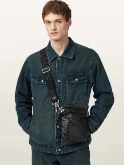 AllSaints Black Haven Quilt Pouch