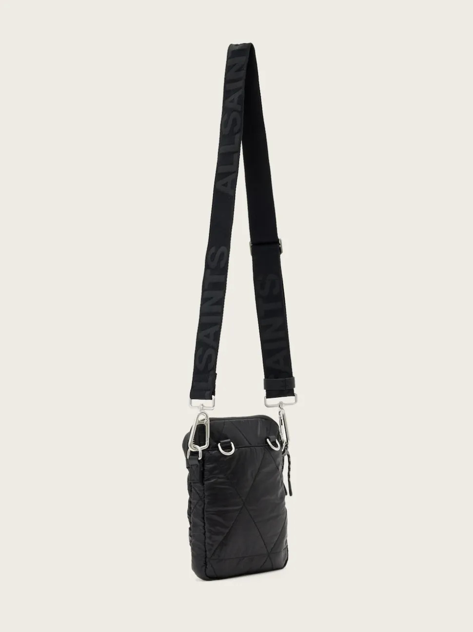 AllSaints Black Haven Quilt Pouch