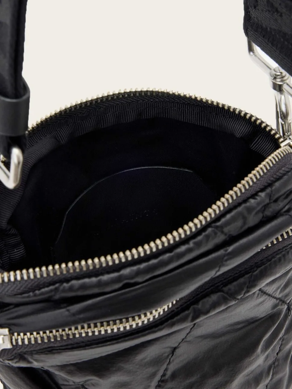AllSaints Black Haven Quilt Pouch