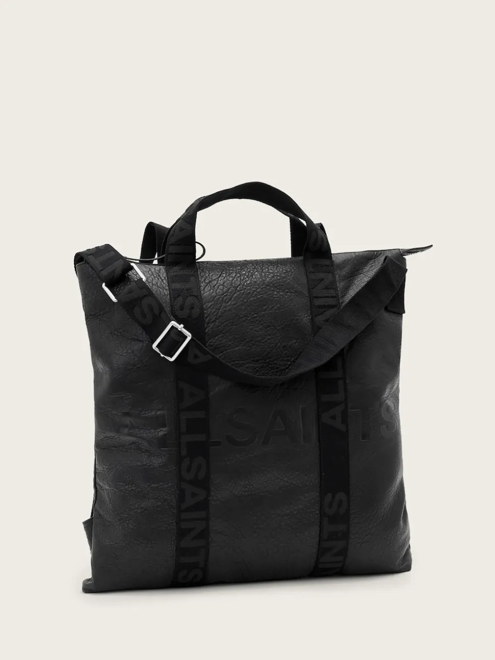 AllSaints Black Kei Leather Backpack