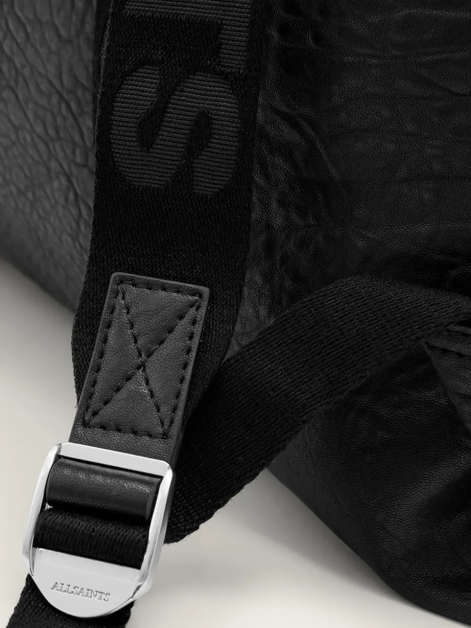 AllSaints Black Kei Leather Backpack