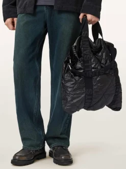 AllSaints Black Kei Quilt Backpack