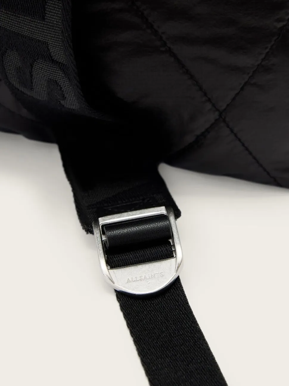 AllSaints Black Kei Quilt Backpack