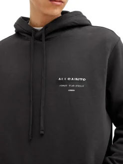 AllSaints Black Redact Black Pullover Hoody