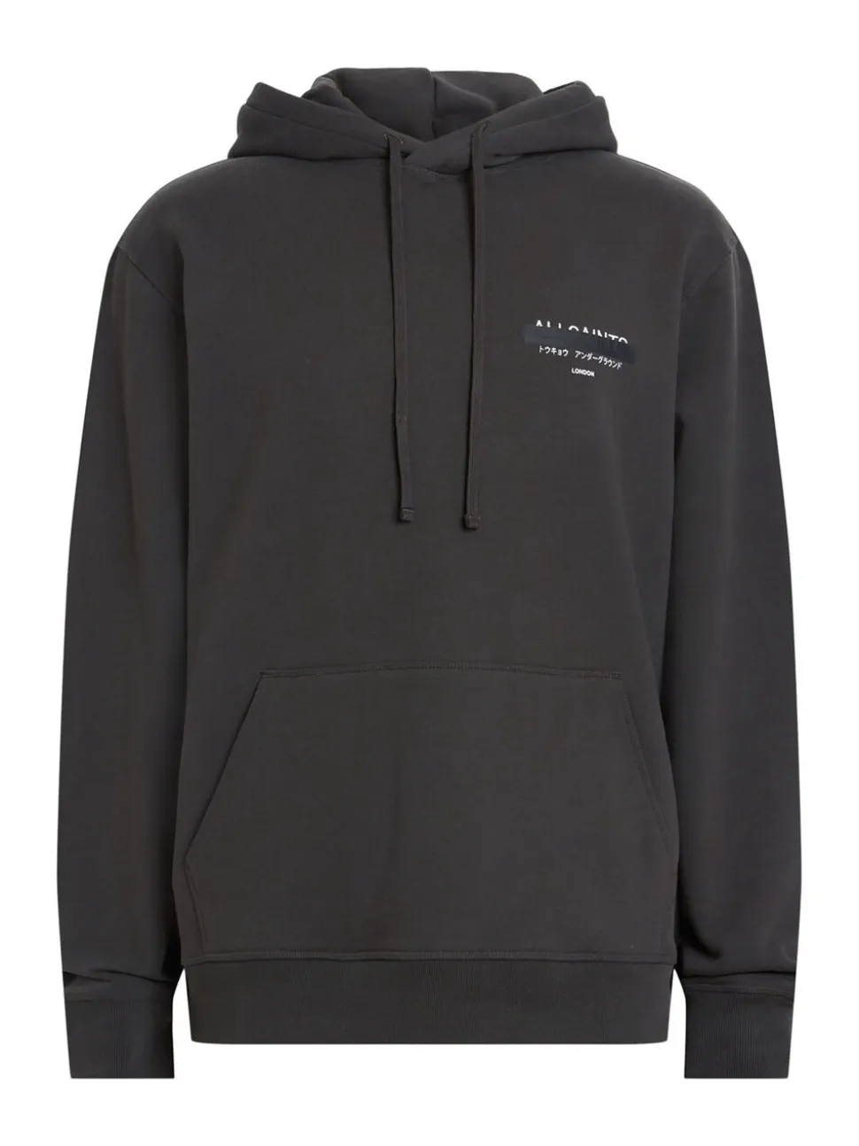 AllSaints Black Redact Black Pullover Hoody