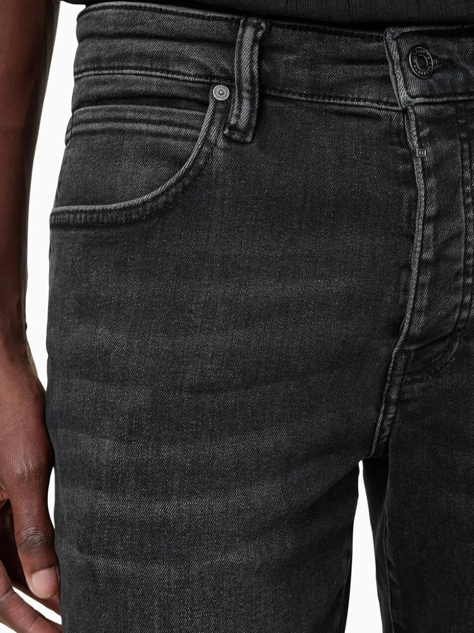 AllSaints Black Sid Blue Skinny Jeans