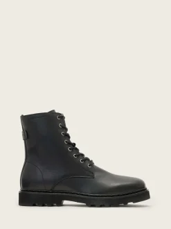 AllSaints Black Skiff Military Boots