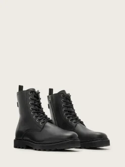 AllSaints Black Skiff Military Boots