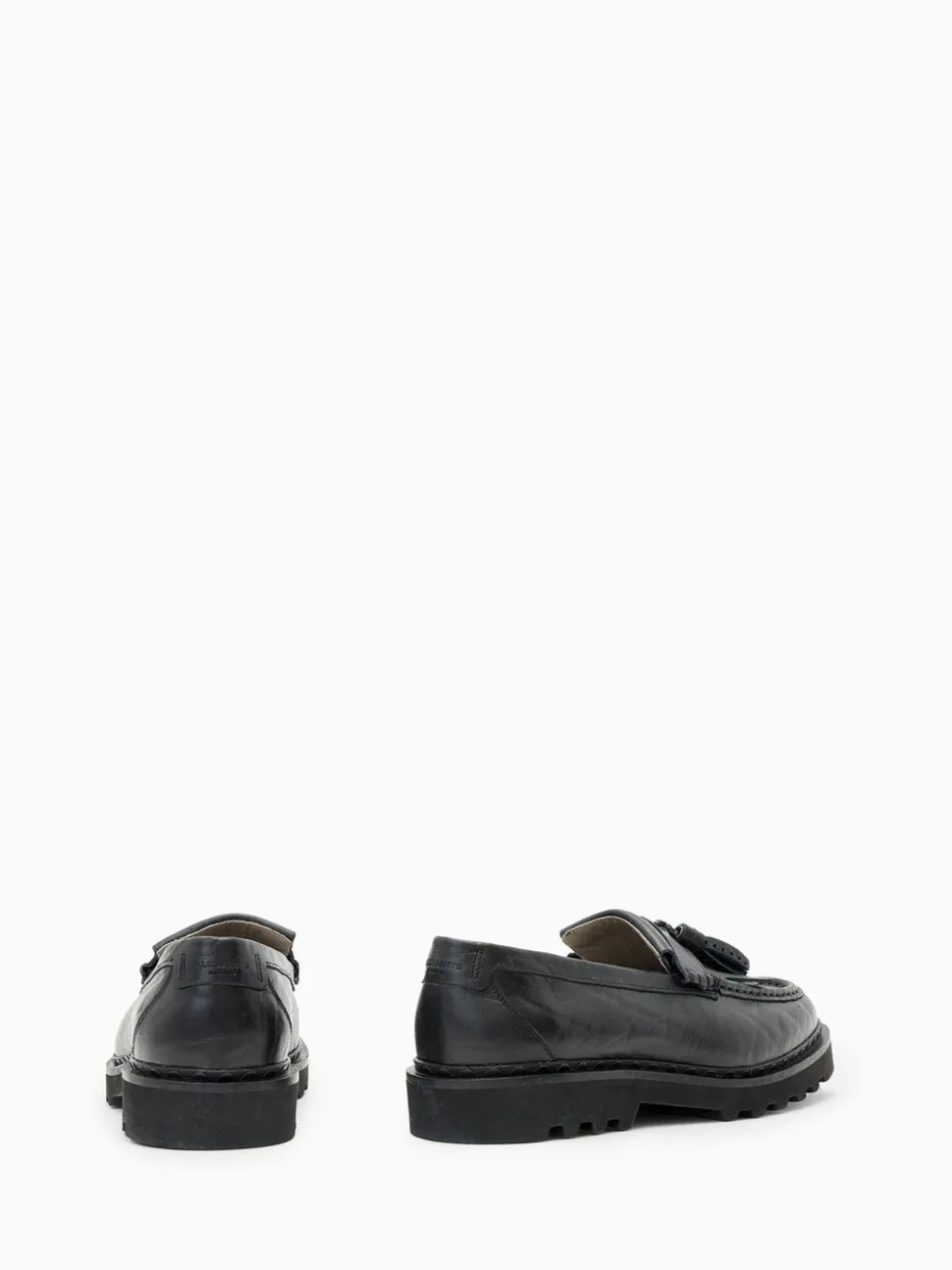 AllSaints Black Skiff Tassel Loafers