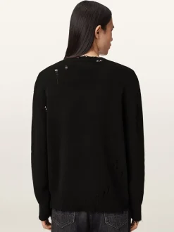 AllSaints Black Theo Crew Neck Jumper
