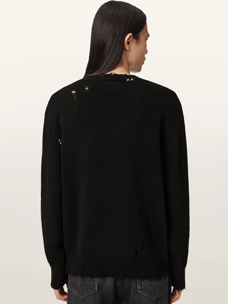 AllSaints Black Theo Crew Neck Jumper