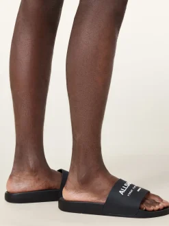 AllSaints Black Underground Sliders
