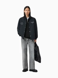 AllSaints Black Underground Half Zip Sweatshirt