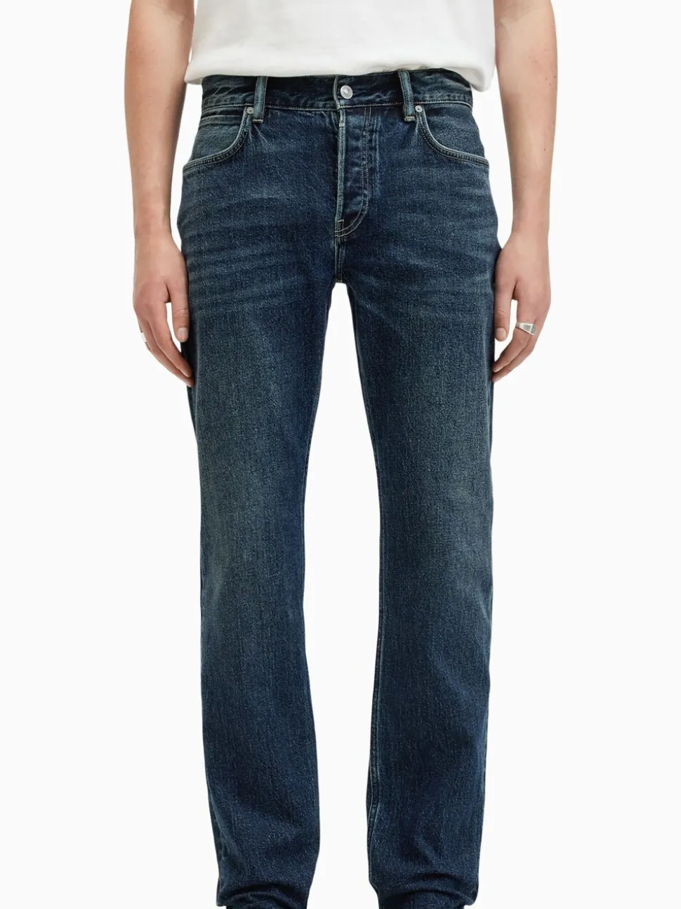AllSaints Blue Iggy Black Slim Fit Jeans